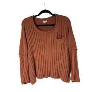 POL Camel‎ Brown Cozy Chenille Slouchy Berber Sweater Sz M Women’s